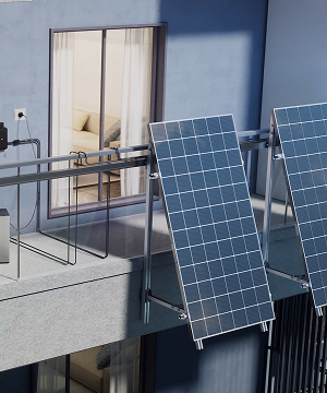 Solavita balcony solar panel system mounted on residential railing, urban energy-saving solution