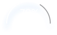 This image displays a progress gauge indicating a 70% daily energy saving, likely showing the energy efficiency or savings achieved through a solar energy system or another sustainable energy solution.
