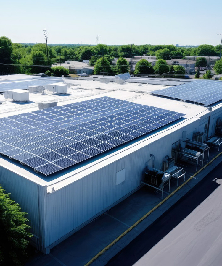 Solavita rooftop solar system installed on commercial factory building